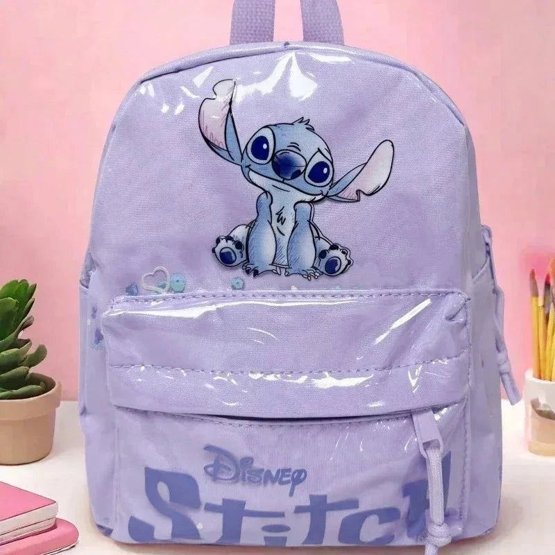 MINISO New Mickey Mouse Cartoon Fashion Backpack Women's Minnie Canvas School Bag Large Capacity Backpack Girls Mochila GlowCart