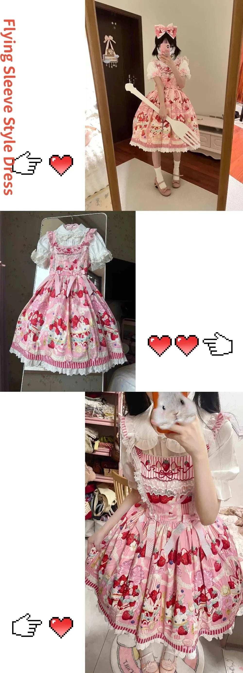 MAGOGO Victorian Sweet Lolita Jsk Dress Cute Striped GlowCart