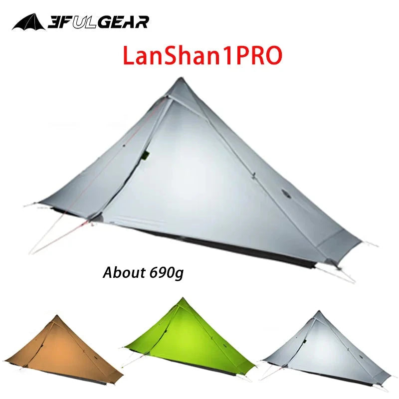 3F UL GEAR LanShan1 Pro Camping Tent 20D Double Layer GlowCart