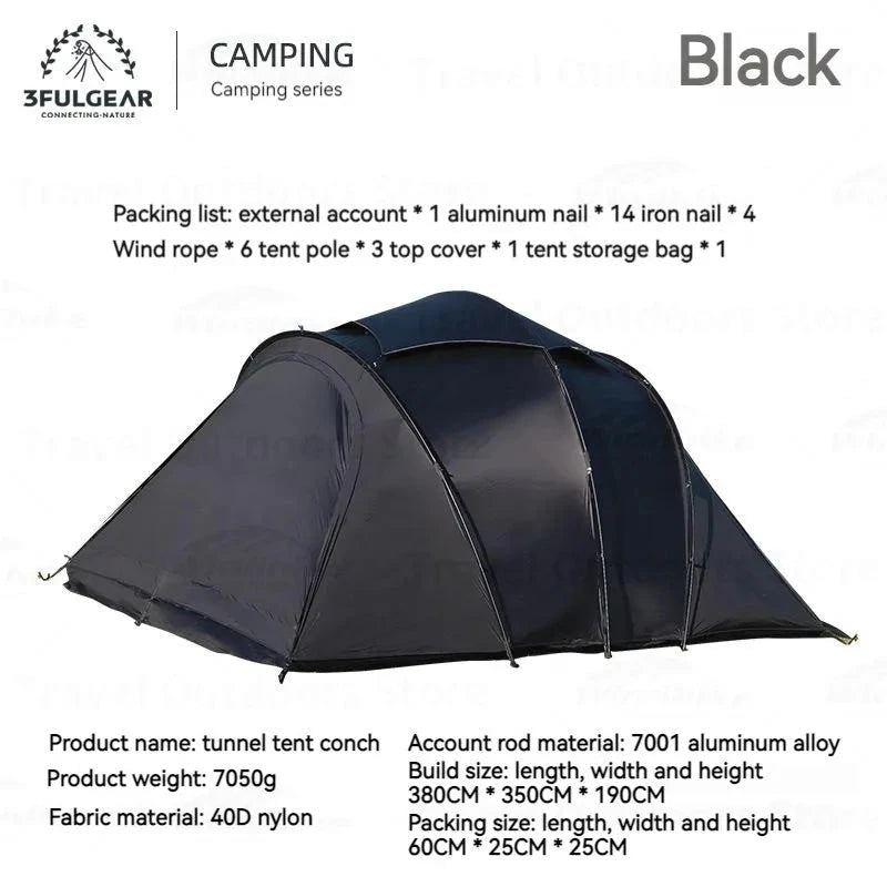 3F UL GEAR Car Docking Tunnel Tent Shelter 3-4 People GlowCart