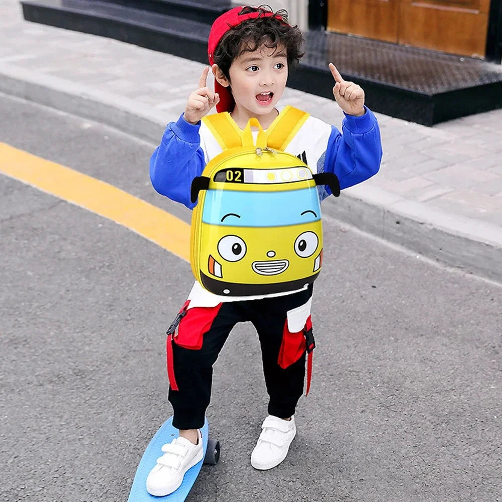 Cute 3D Cartoon Bus Kindergarten Children School Bag Backpack Girls Boys Satchel GlowCart