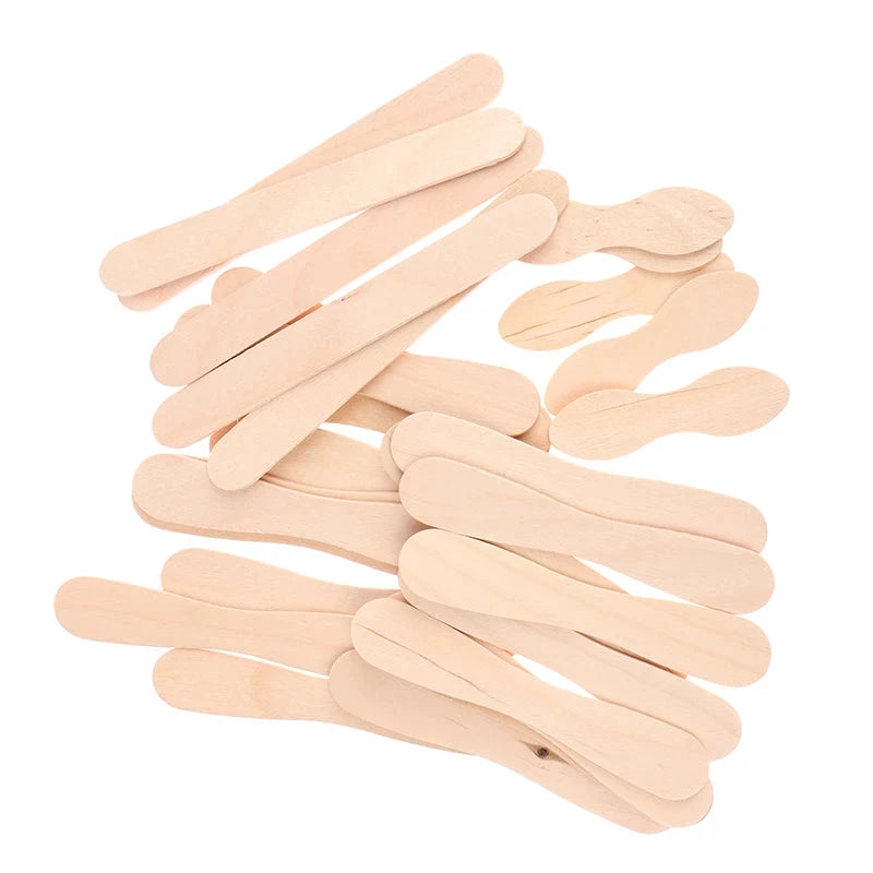 50Pcs Wax Waxing Disposable Sticks Wood Tongue Depressor GlowCart