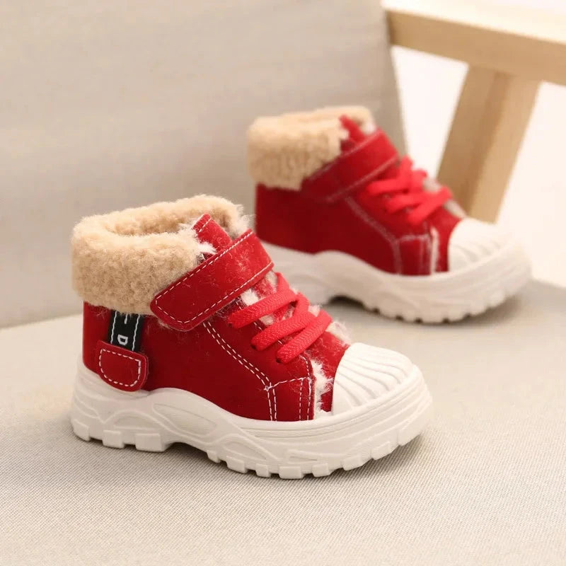 2021 Children Warm Boots Winter New Boys Plus Thicken Velvet Cotton Shoes Girls Waterproof Short Boots Baby Cotton Boots GlowCart