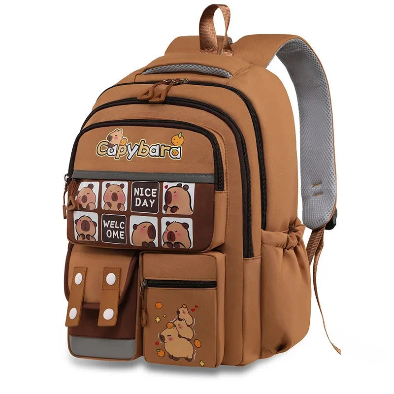 Kawaii Capybara School Backpack for Girls School Bags Set GlowCart