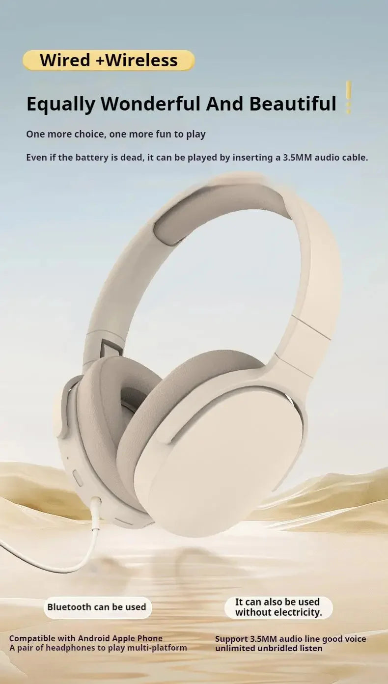 Original P2961 Bluetooth 5.3 Headphone Gaming Wireless Foldable Headset HiFi Powerful Bass Earphones Built-in Mic GlowCart