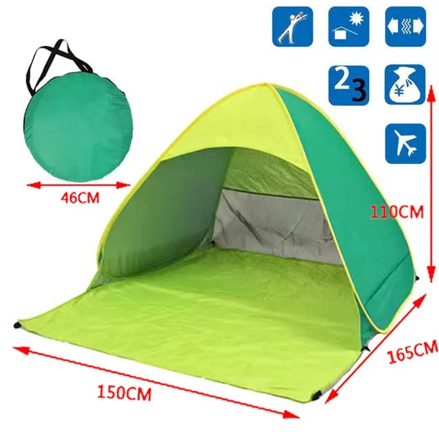 Hot Sale Quick Automatic Beach Tent Outdoor Beach Shade Sun GlowCart
