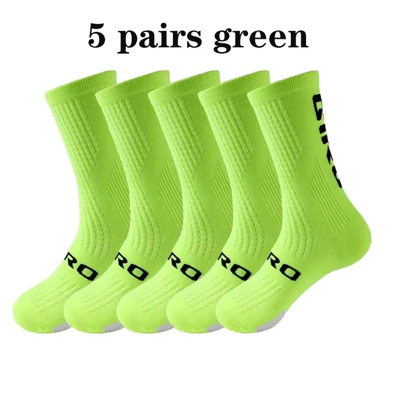 GIR0 5pairs 2026 New Cycling Socks Bike Nurse Compression Road Bike Running Mtb Knee-high White Sports Funny Brand Black GlowCart