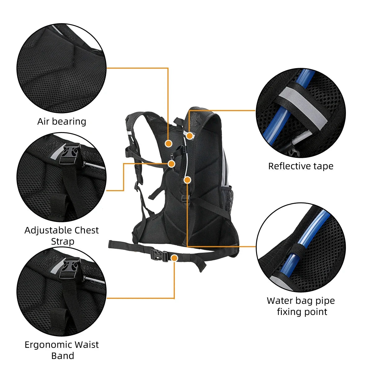 Reflective backpack, outdoor mountaineering bag, hydration GlowCart