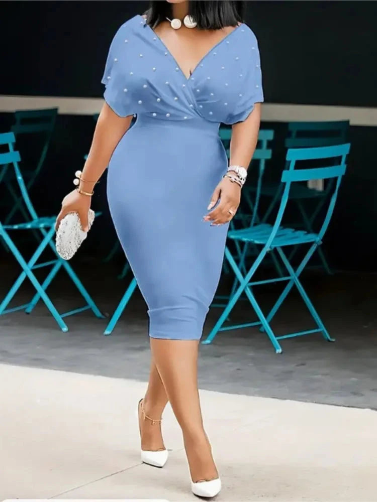 Fashion Party Dress For Wonen Sexy V Neck Package Hip GlowCart