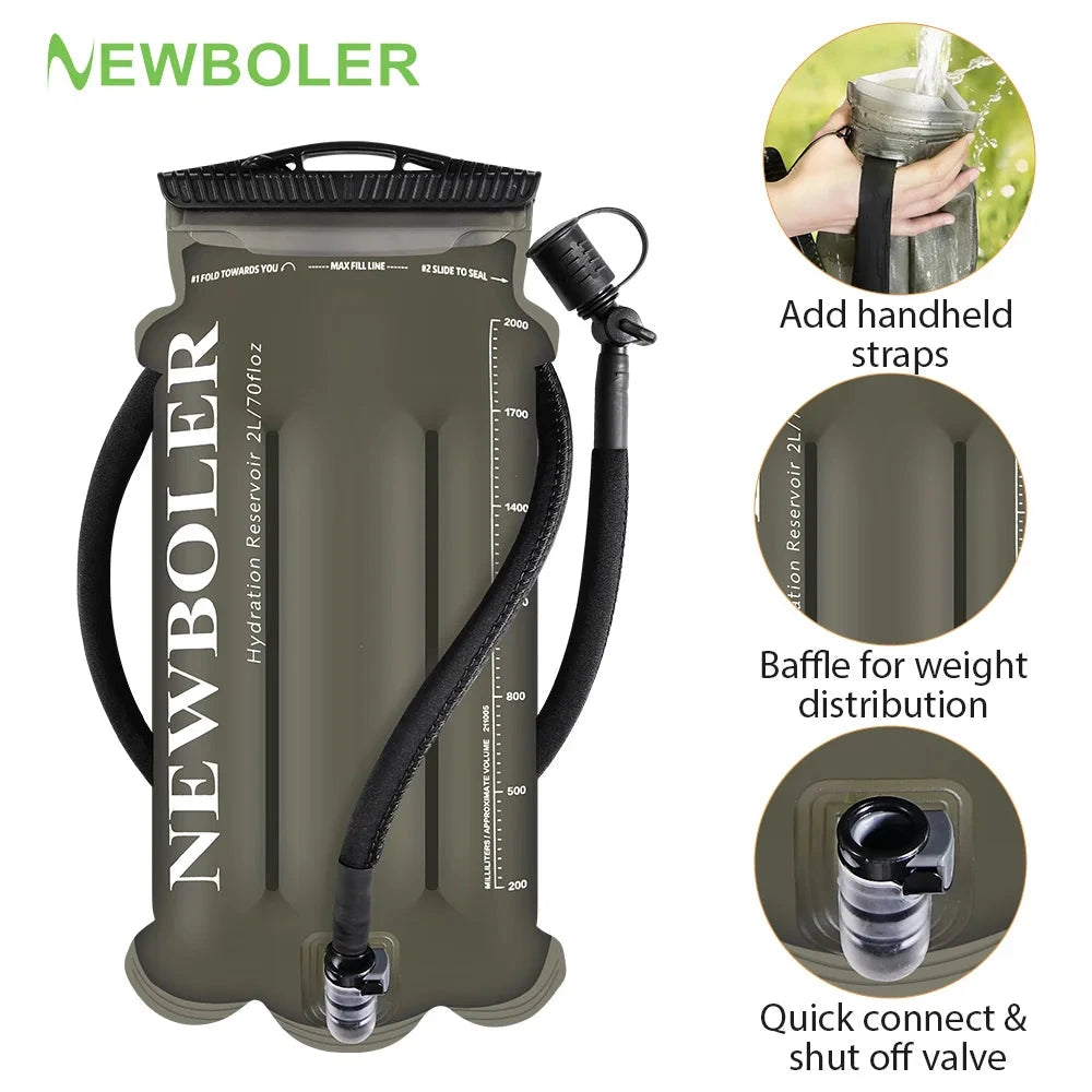 NEWBOLER TPU Detachable Drinking Tube Water Bag Large Capacity Outdoor Drinking Bag Mountaineering Running Reservoir Bag 2L/3L GlowCart