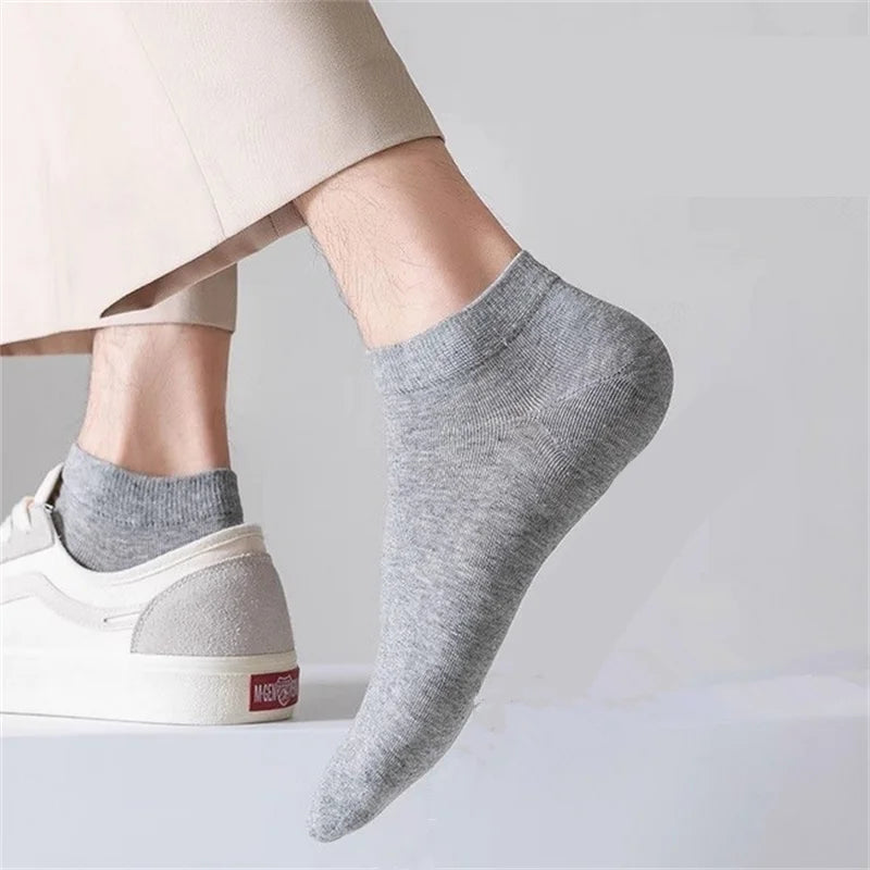 Breathable Boat Socks For Men Women, Invisible Low Cut, Non-Slip, No-Show Ankle Socks, Solid Color, Autumn, 5 Pairs, 10 Pairs GlowCart