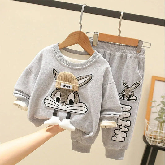 Autumn Kid Boy Clothes Set Cartoon Printed Sweatshirts Pullover Top and Pants Bottom 2pcs Suit Children Girls Outfits Tracksuits GlowCart