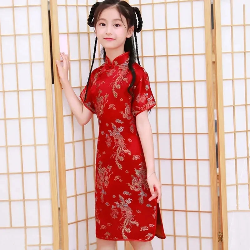 Summer Modern Cheongsam Children Girls Dresses Baby Fashion GlowCart
