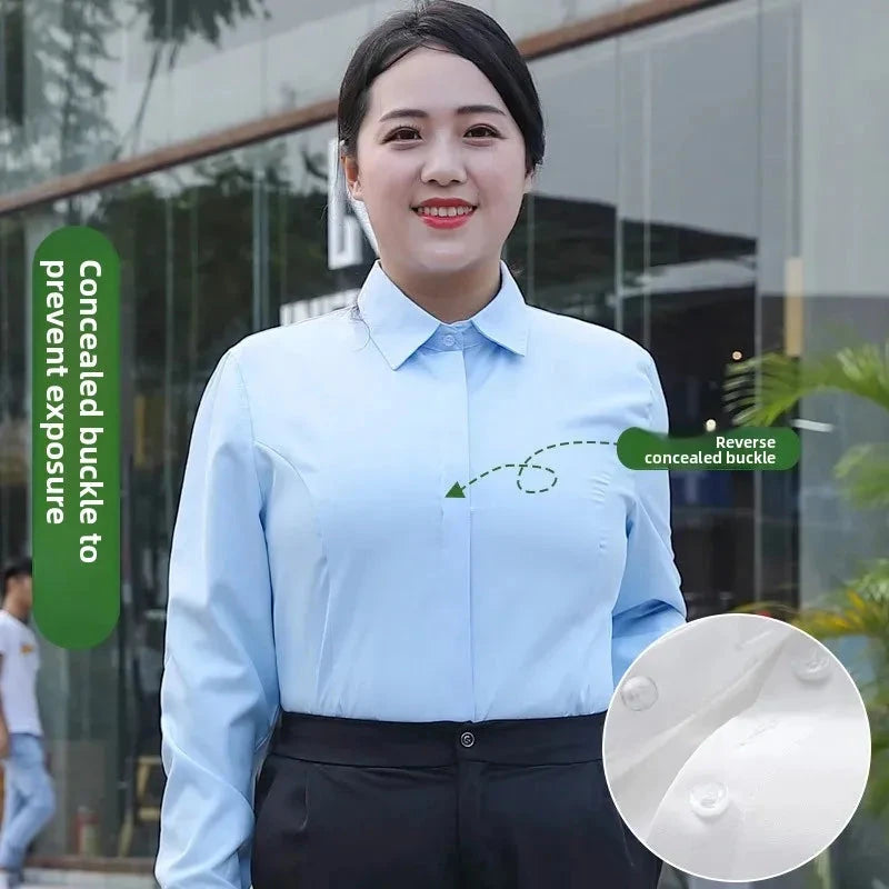 Plus Size Bamboo Fiber Elastic Work Shirt Extra Large plus GlowCart