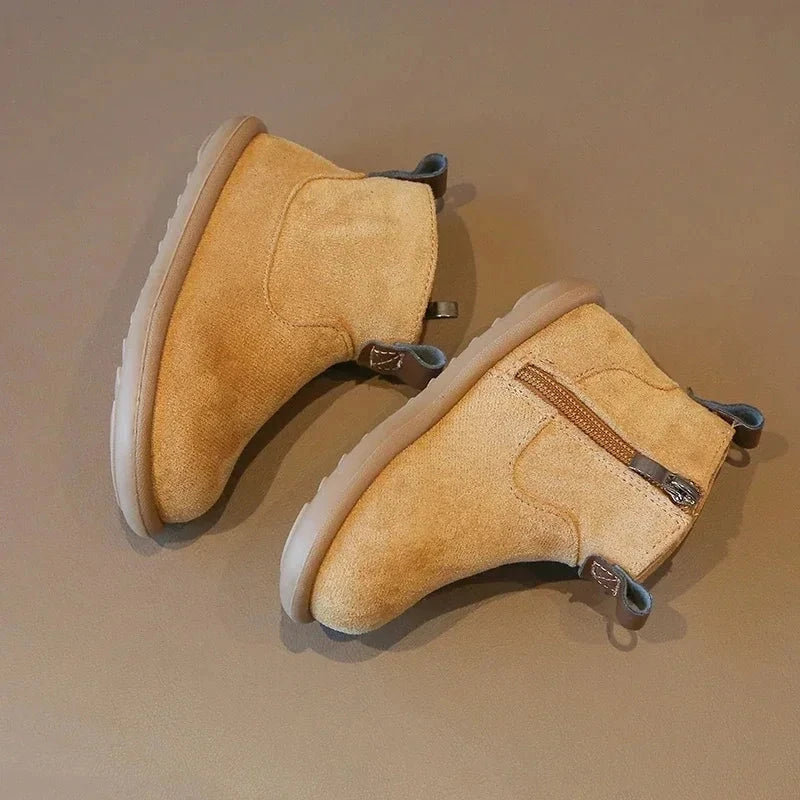 Autumn Winter Baby Boys Girls Boots Oxford Suede Children Casual Shoes Outdoor Anti-slip Infant Shoes Plush Kids Ankle Boots GlowCart