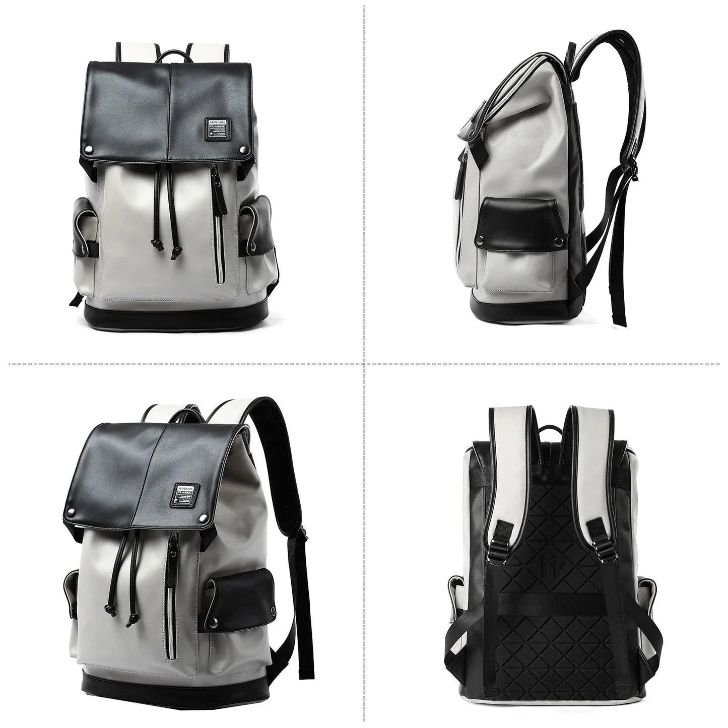 High Quality Waterproof Flip Leather Laptop Backpack for Men GlowCart