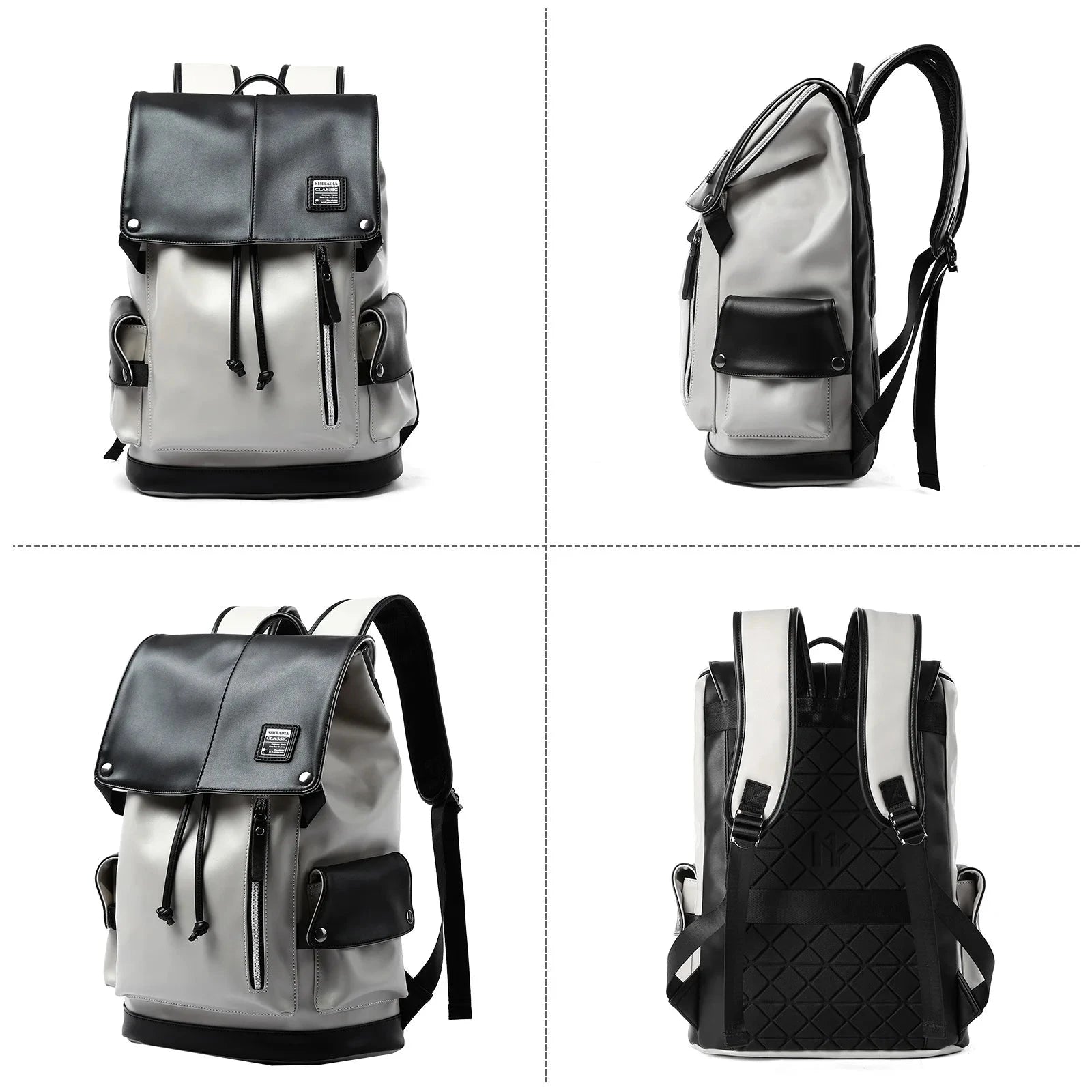 High Quality Waterproof Flip Leather Laptop Backpack for Men GlowCart