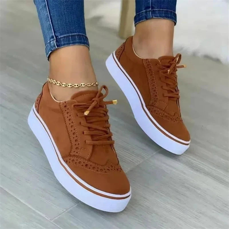 2024 New Women's Low-top Vulcanized Shoes Round Toe Casual GlowCart