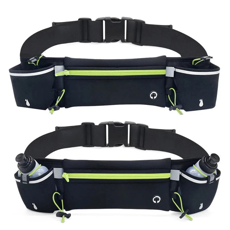 Marathon Trail Running Waist Pack For Phone Water Bottle Sports Fanny Pack Fitness Dual Pocket Running Belt Waist Bag Men Women GlowCart