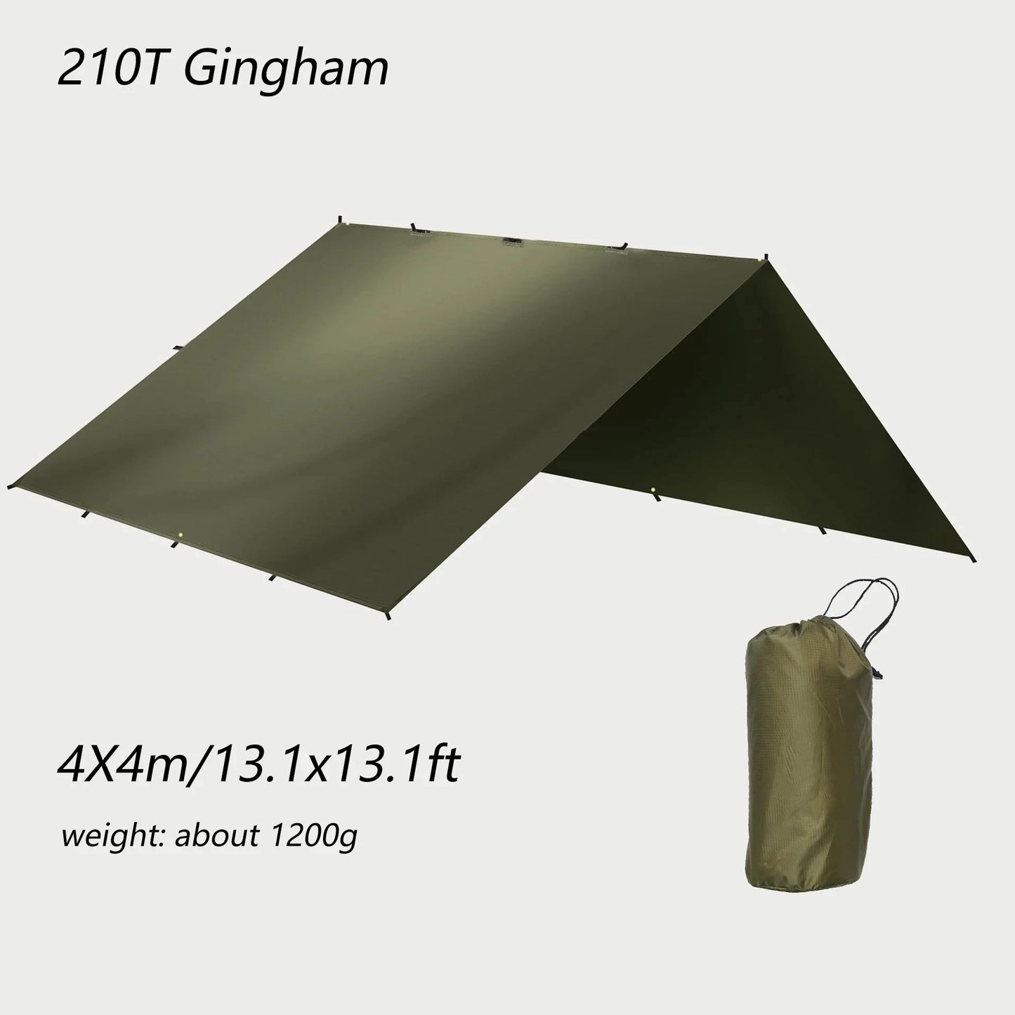 TARKA Camping Tent Tarp 3×3m/4x4m Tourist Picnic Survival GlowCart