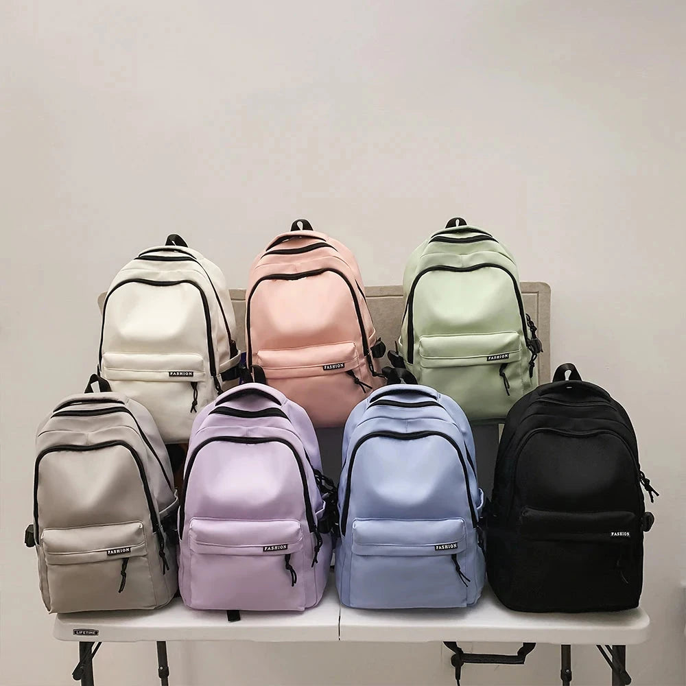 Large Capacity Solid Color Backpack for High School GlowCart