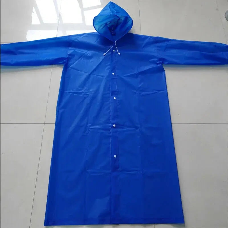 Mens Womens Waterproof Raincoats Long Jacket EVA Button GlowCart