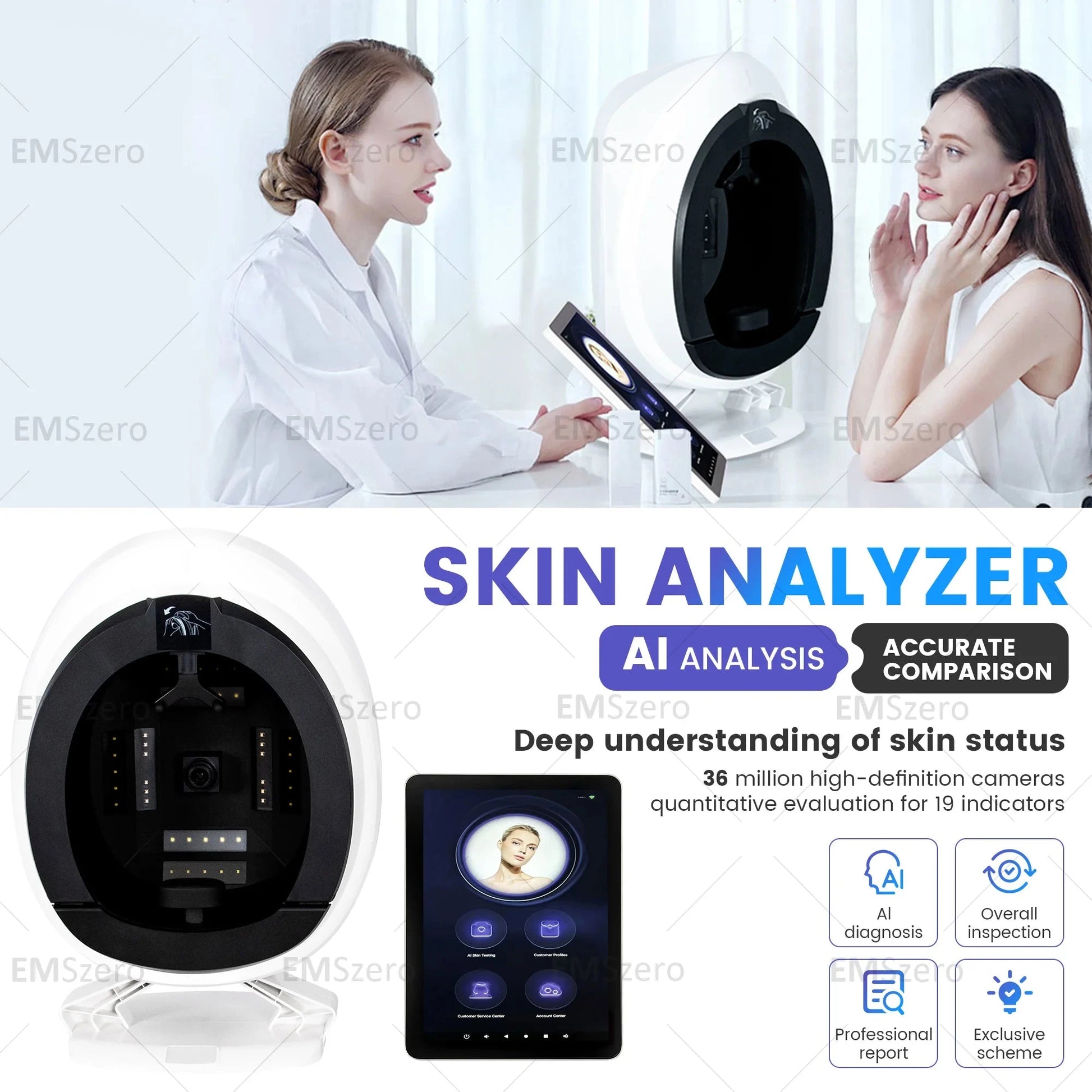Facial Aesthetics Face Scanner 3D Face Scanner Skin Analysis GlowCart