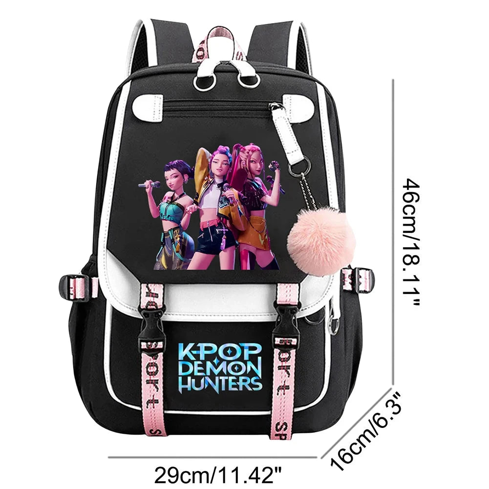 KPop Demon Hunters Backpack Demon Slayer Backpack Up To 20L Durable Waterproof Travel Backpack For Boys Girl Fan Peripheral Gift GlowCart