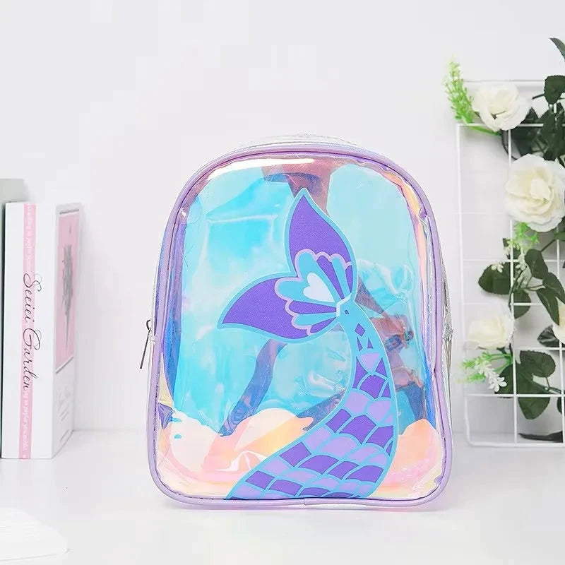 Toddlers Backpack Cartoon Unicorn Schoolbag Sequin Transparent Butterfly Wings Bookbag for Girl Kids Waterproof School Bag 2024 GlowCart