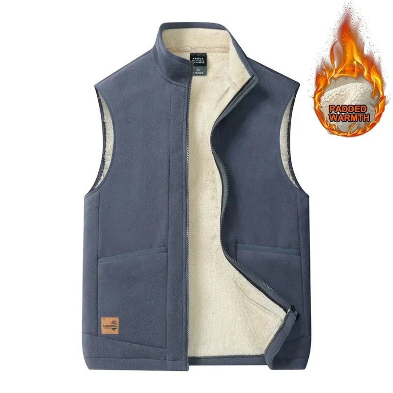 2024 Autumn and Winter Lambswool Vests Men New Warm Padded GlowCart