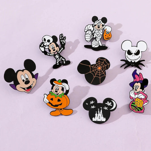 8 Pcs Hallowmas Spoof Character Brooch Cartoon Mickey Mouse GlowCart