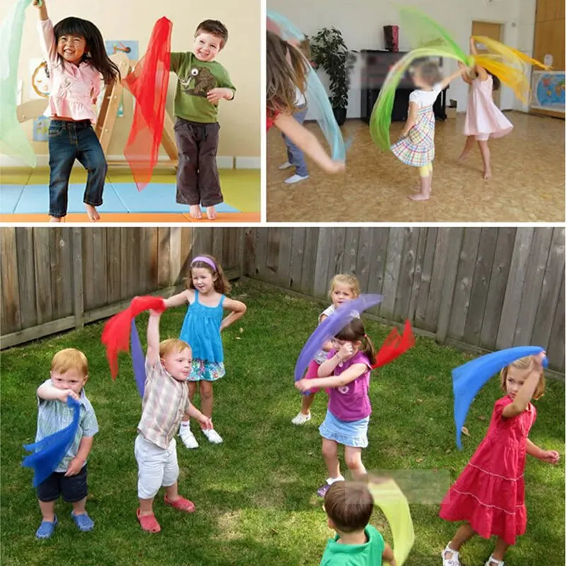 Practical 6 colors Gymnastics Scarves For Outdoor Game Toys Dancing And Juggling Towels Candy Colored Gym Towel Dance Gauze GlowCart