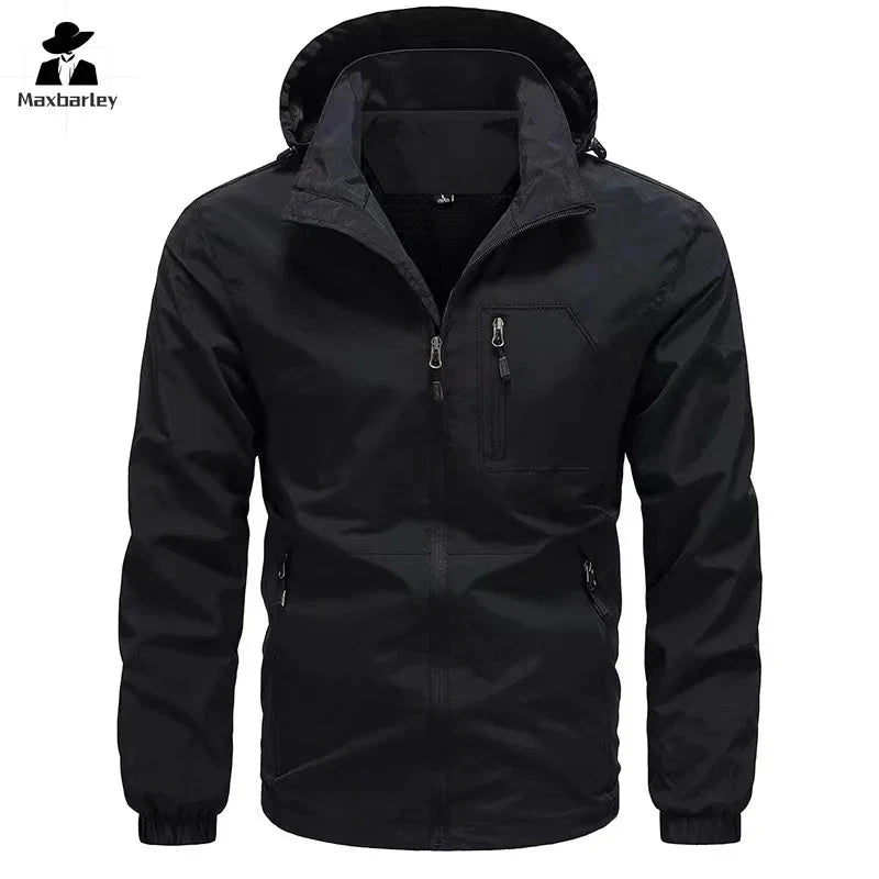 Men's Lightweight Waterproof Rain Jacket, Hooded Shell GlowCart