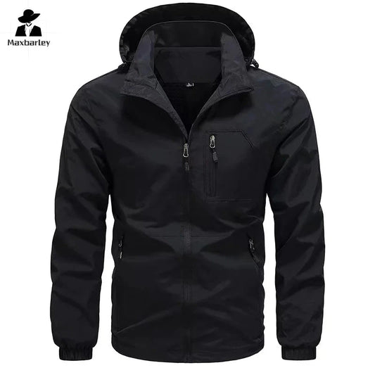 Men's Lightweight Waterproof Rain Jacket, Hooded Shell GlowCart