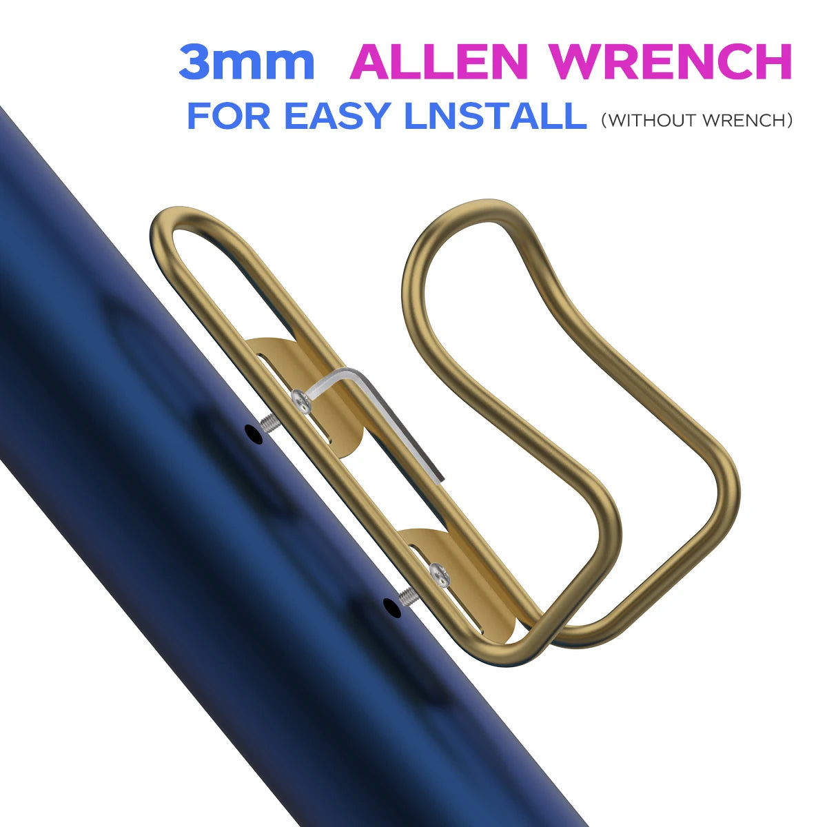 2pcs Gold Titanium Tube Ultra Light Water Bottle Cage With Free M5 Ti Bolts GlowCart