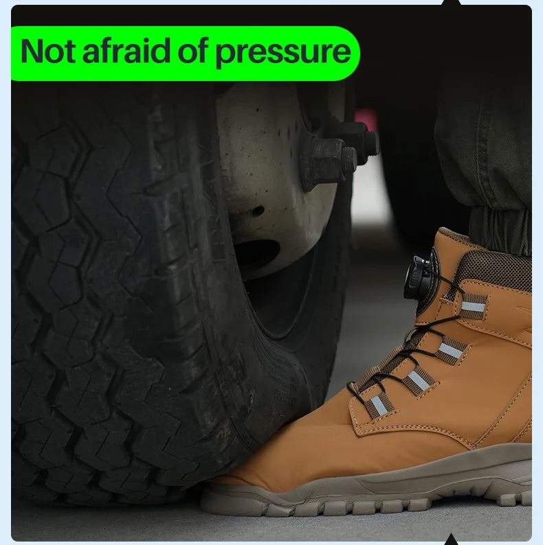 Rotating Button Work Shoes for Men Anti Puncture Work