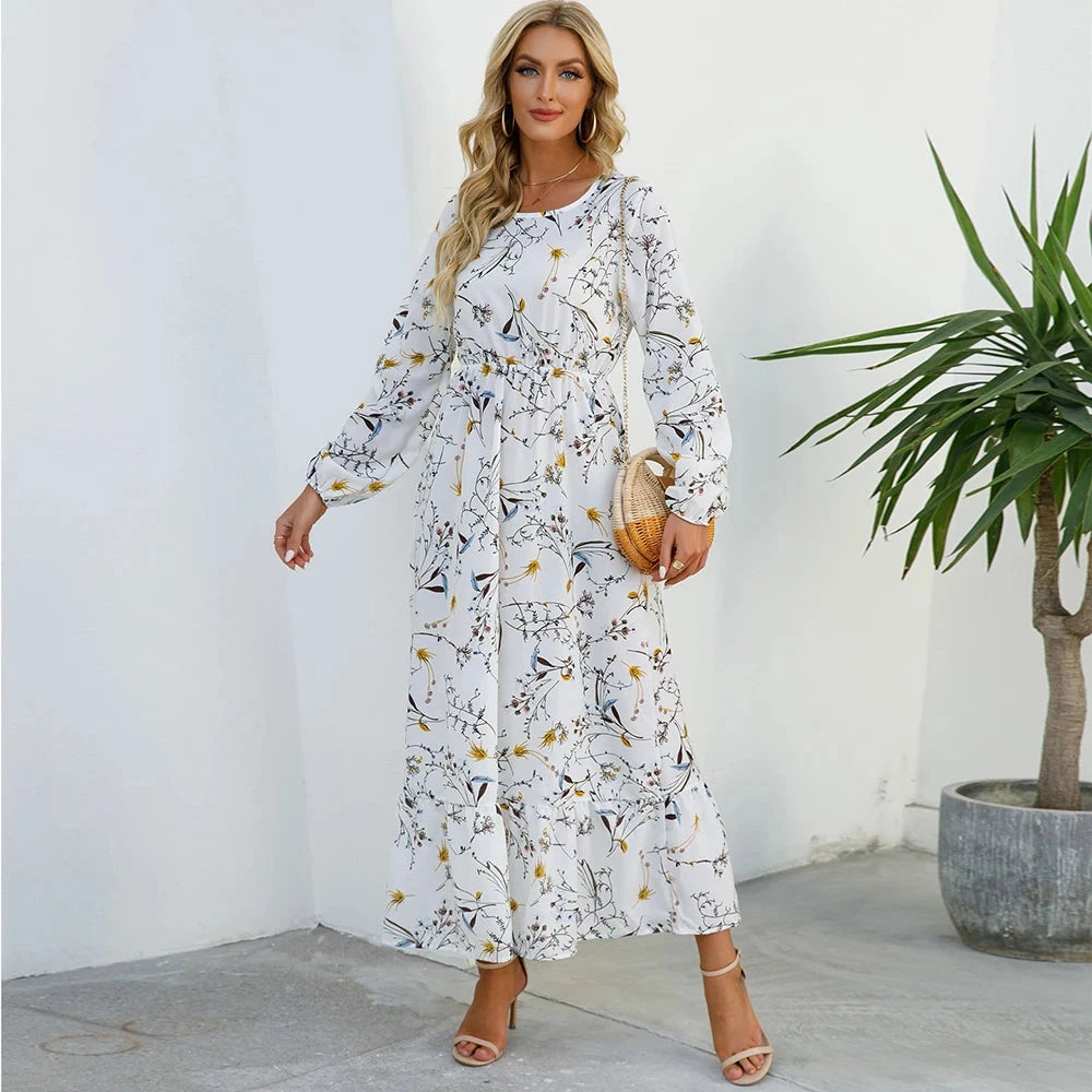 Women Maxi Dresses Sping Autumn Bohemian Casual Full Sleeve GlowCart