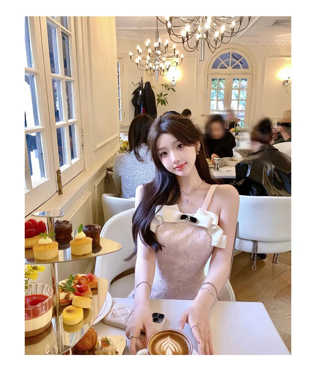 Kimotimo Sweet Jacquard Halter Birthday Dress Women Summer GlowCart