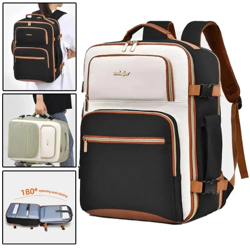 Travel Airplane Backpack Business Laptop 180° Flip-Open GlowCart