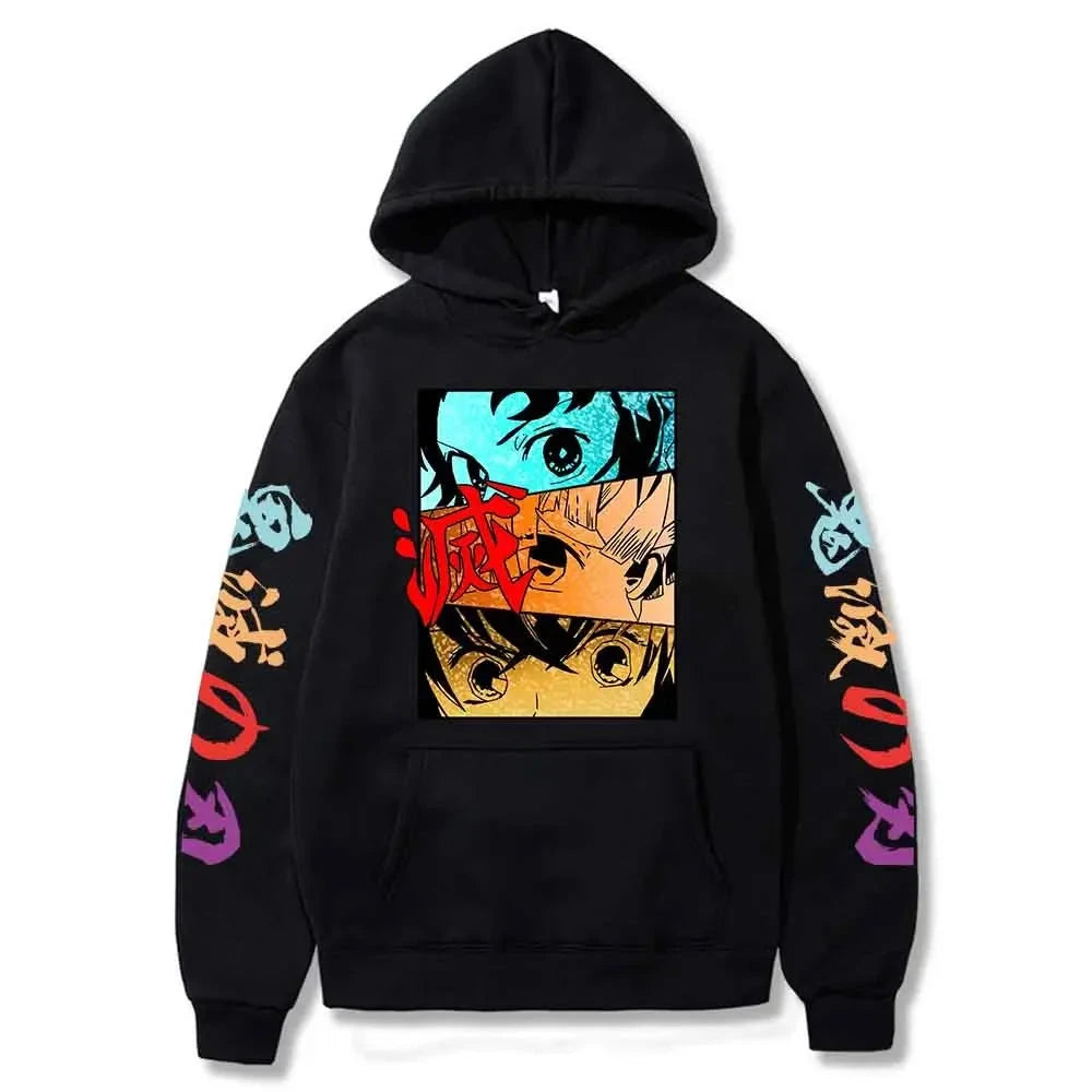 Harajuku Demon Slayer Plus Size Hoodie Kamado Nezuko Graphic GlowCart