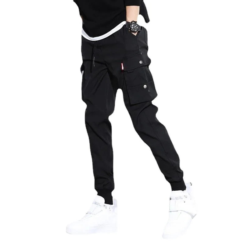 Running Classic Streetwear Casual Men Ribbons Harem Jogging Pants Male Slim Fit autumn Cargo Pants Multi-Pockets male Trousers GlowCart