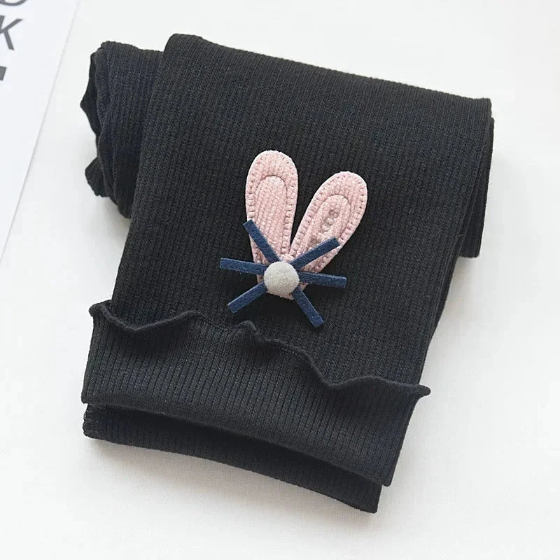 Kids Leggings Bunny Trim Slim-fit Leggings Girls Pants Kids Wears for Girls Leggings 2 To 7 Years Leggins for Kids Girl GlowCart