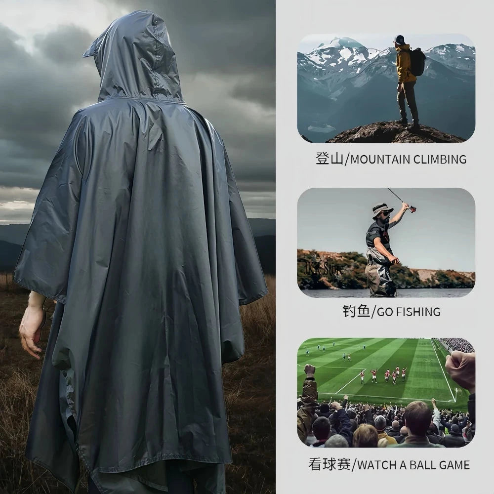 Outdoor Military Raincoat Waterproof Poncho For Camping GlowCart