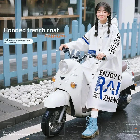Thick Student Long Raincoat Hooded for Men Women Waterproof GlowCart