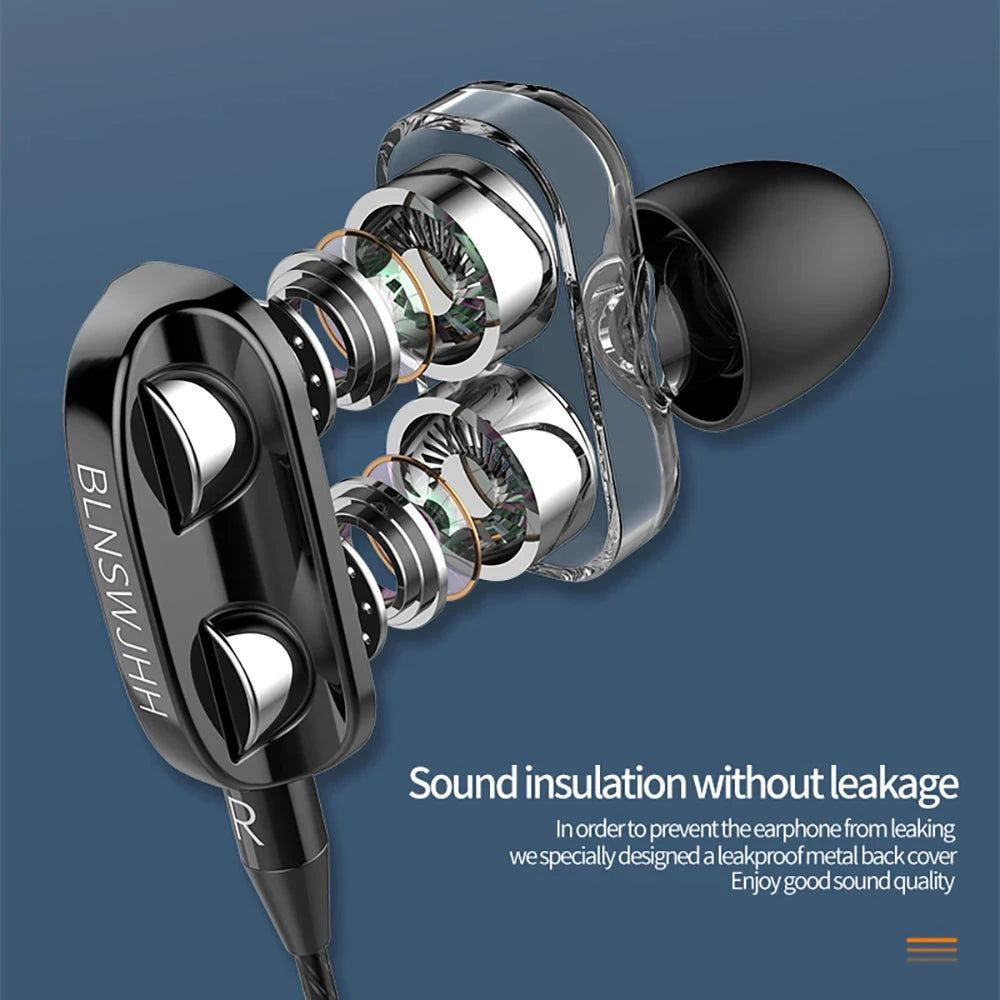 3.5mm Wired Headphones Noise Canceling In-Ear Sports GlowCart