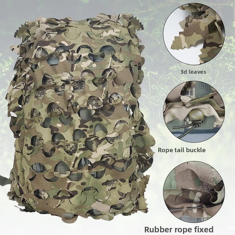 80L tactical backpack biomimetic leaf shaped camouflage