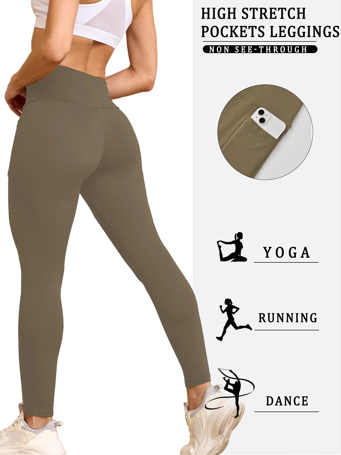 Super Soft Leggings with Pockets for Women，High Waisted GlowCart