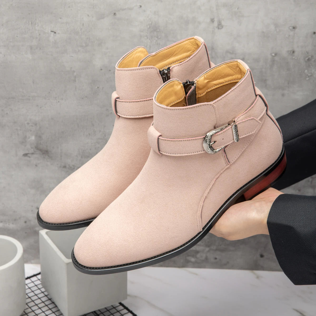 2025 New Men's Ankle Boots Fashion Comfortable Leather Botas Classic Outdoor Motorcycle Boots Non-Slip Male Walking Footwear GlowCart