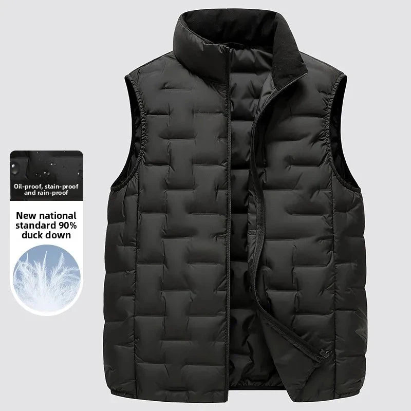 COMXZ Men Vest Down Jacket New Stand Collar Outdoor Travel GlowCart