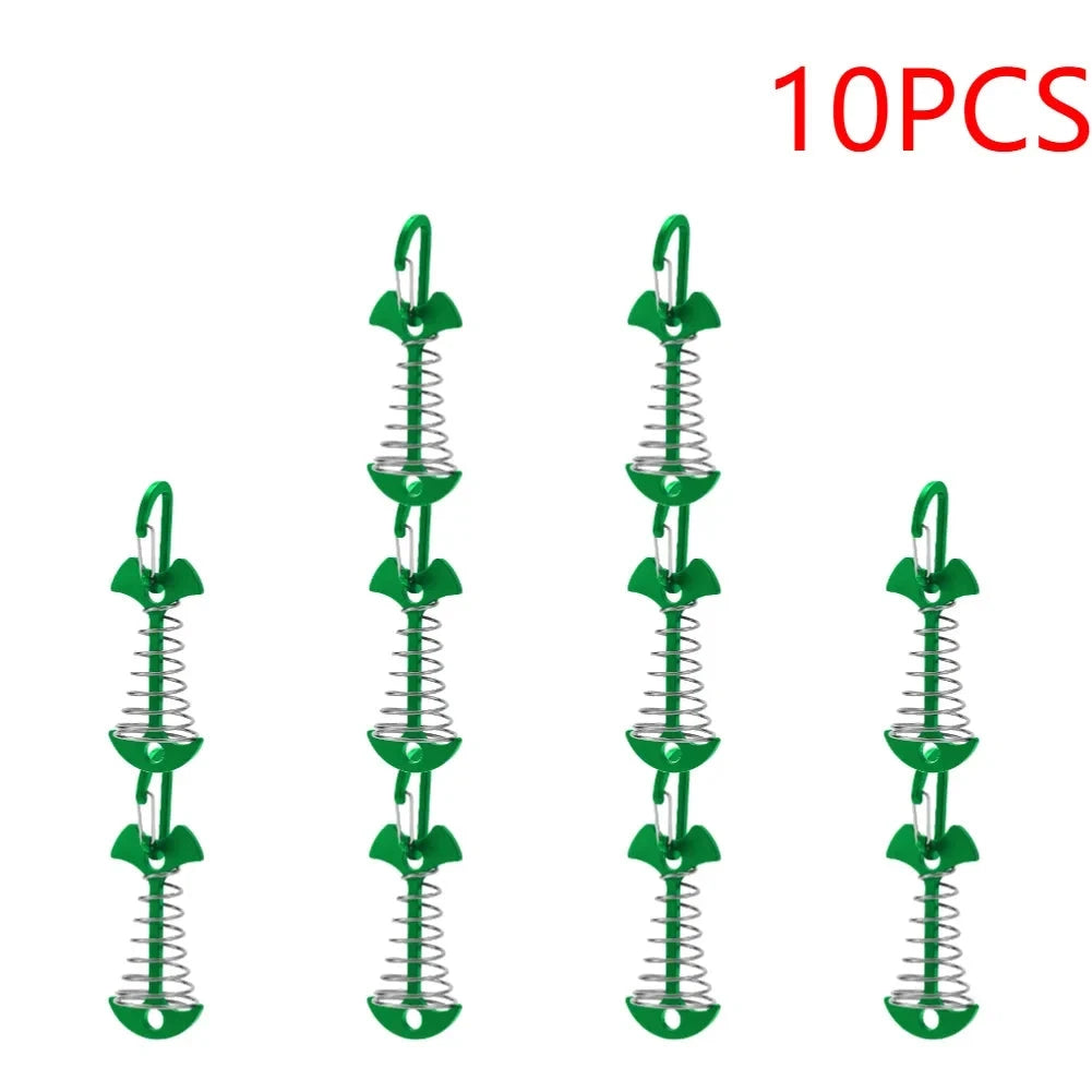 10-30pcs Deck Anchor Pegs Fishbone Tent Stakes with Spring GlowCart